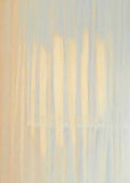 Soft vertical veils of yellow, grey and blue light