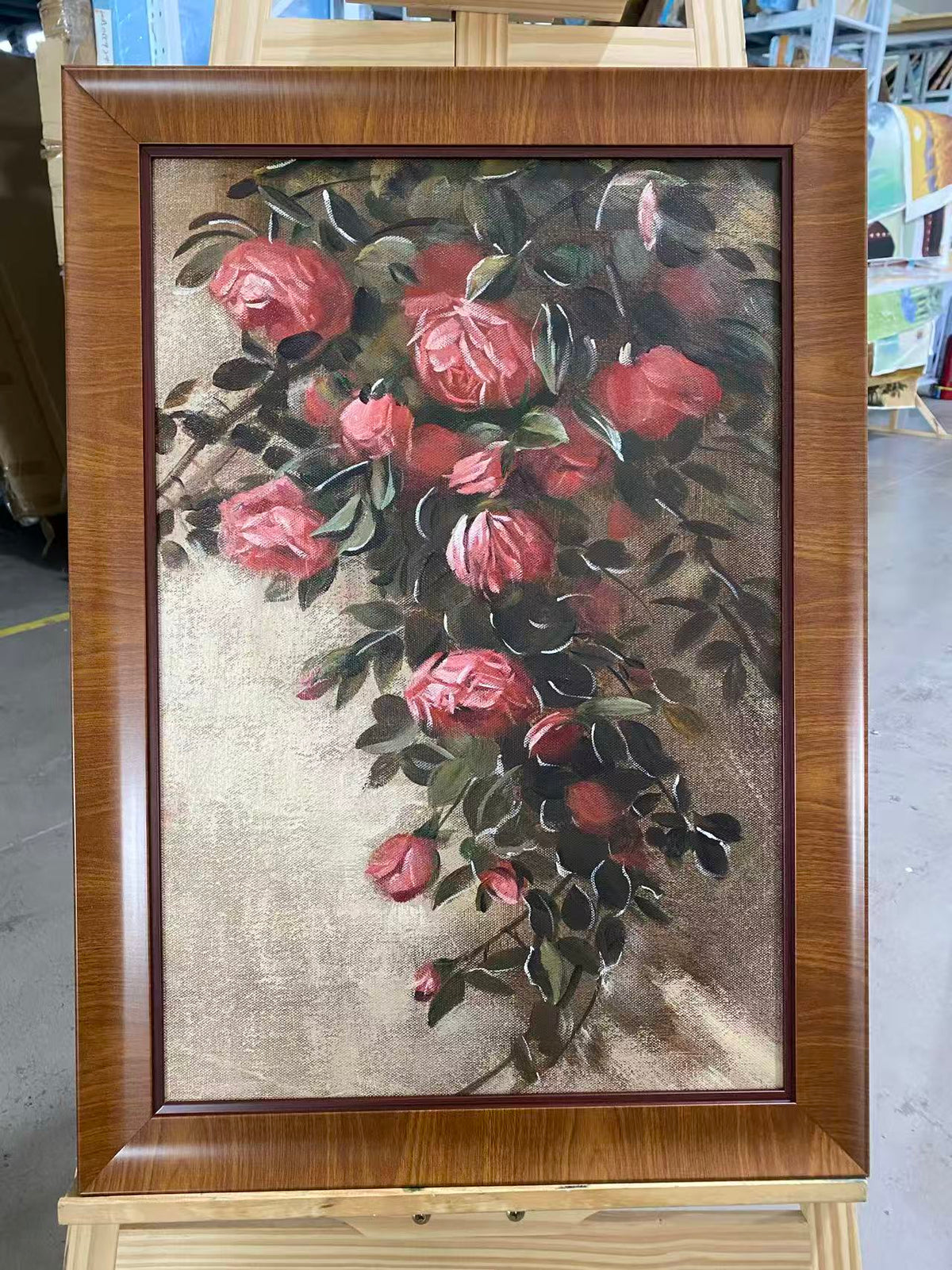 Crimson Roses on Parchment