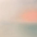 A soft coral glow bleeding into misty grey-blue