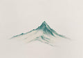 One small jade-green mountain drawn on a pale ground