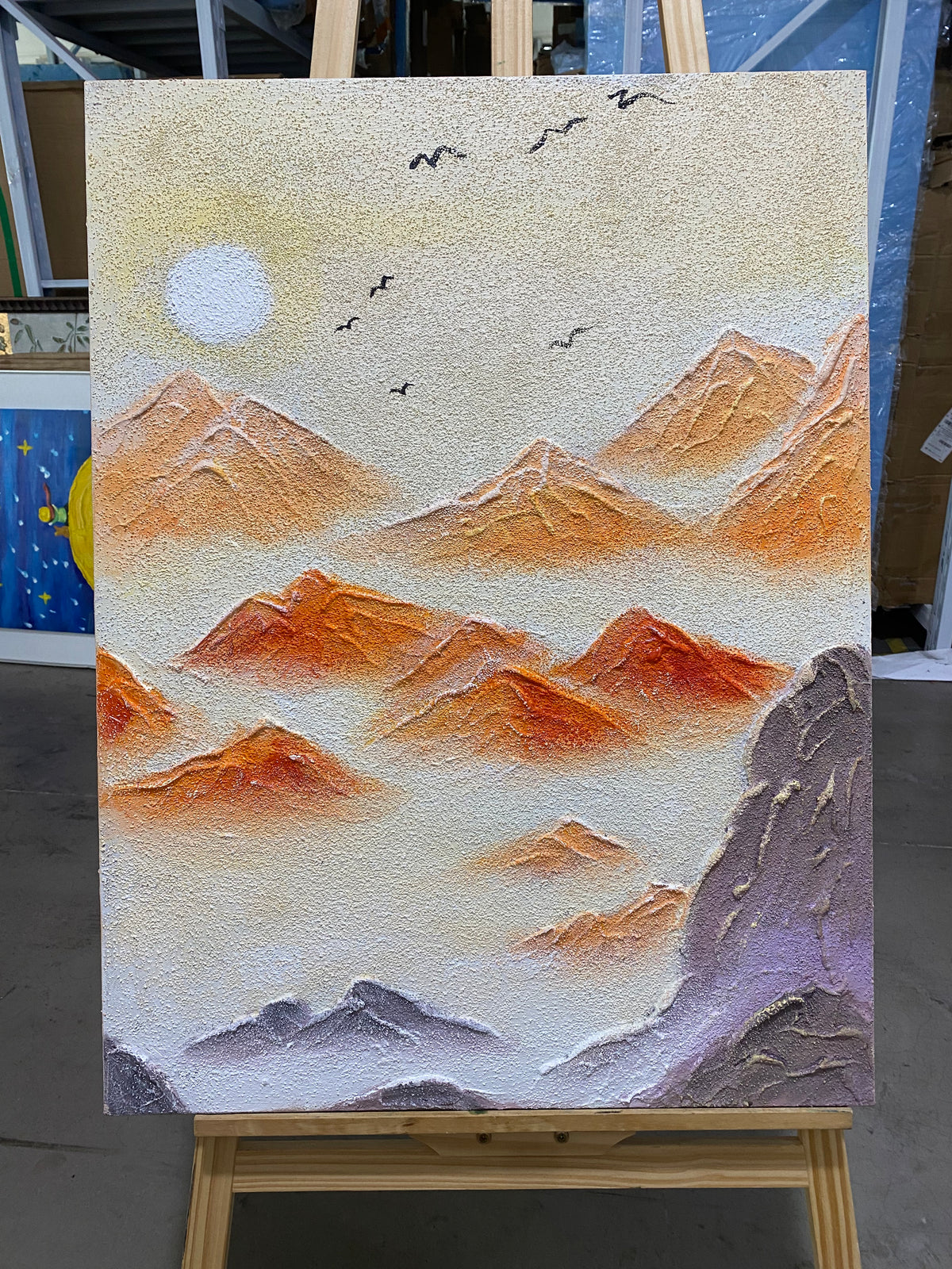 Orange Peaks and Pale Moon