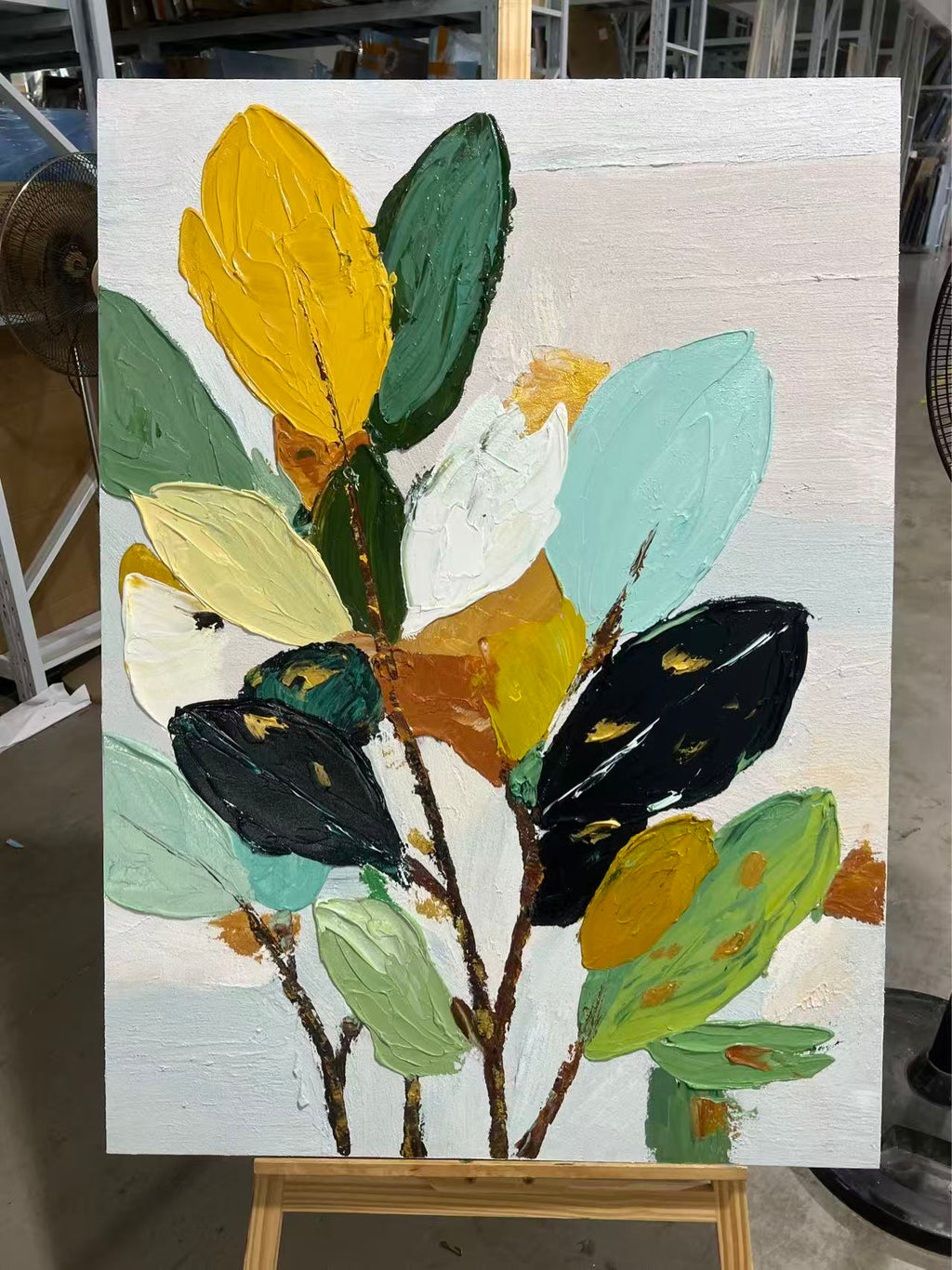 Sage and Gold Leaves
