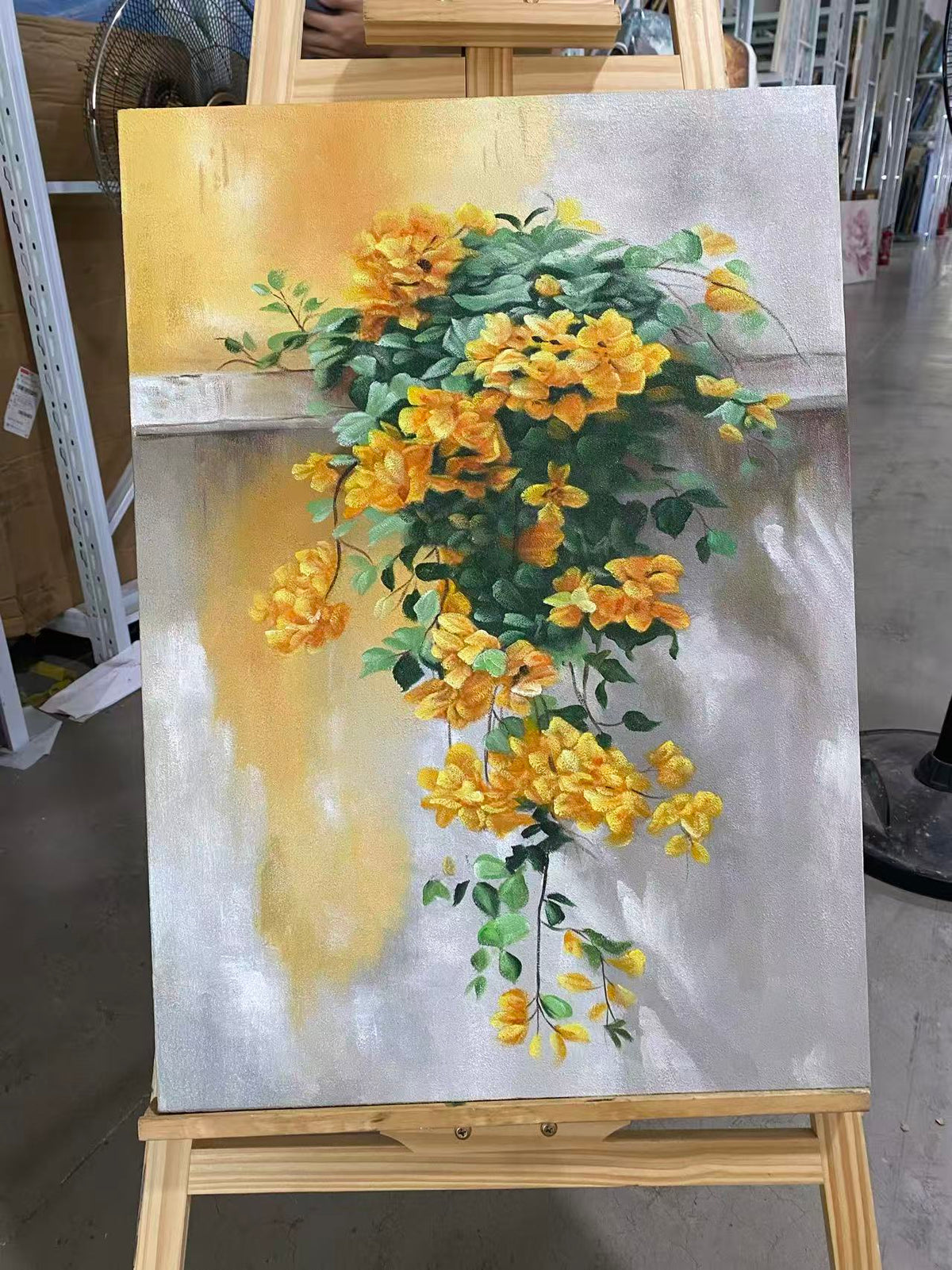 Yellow Blooms on an Old Wall