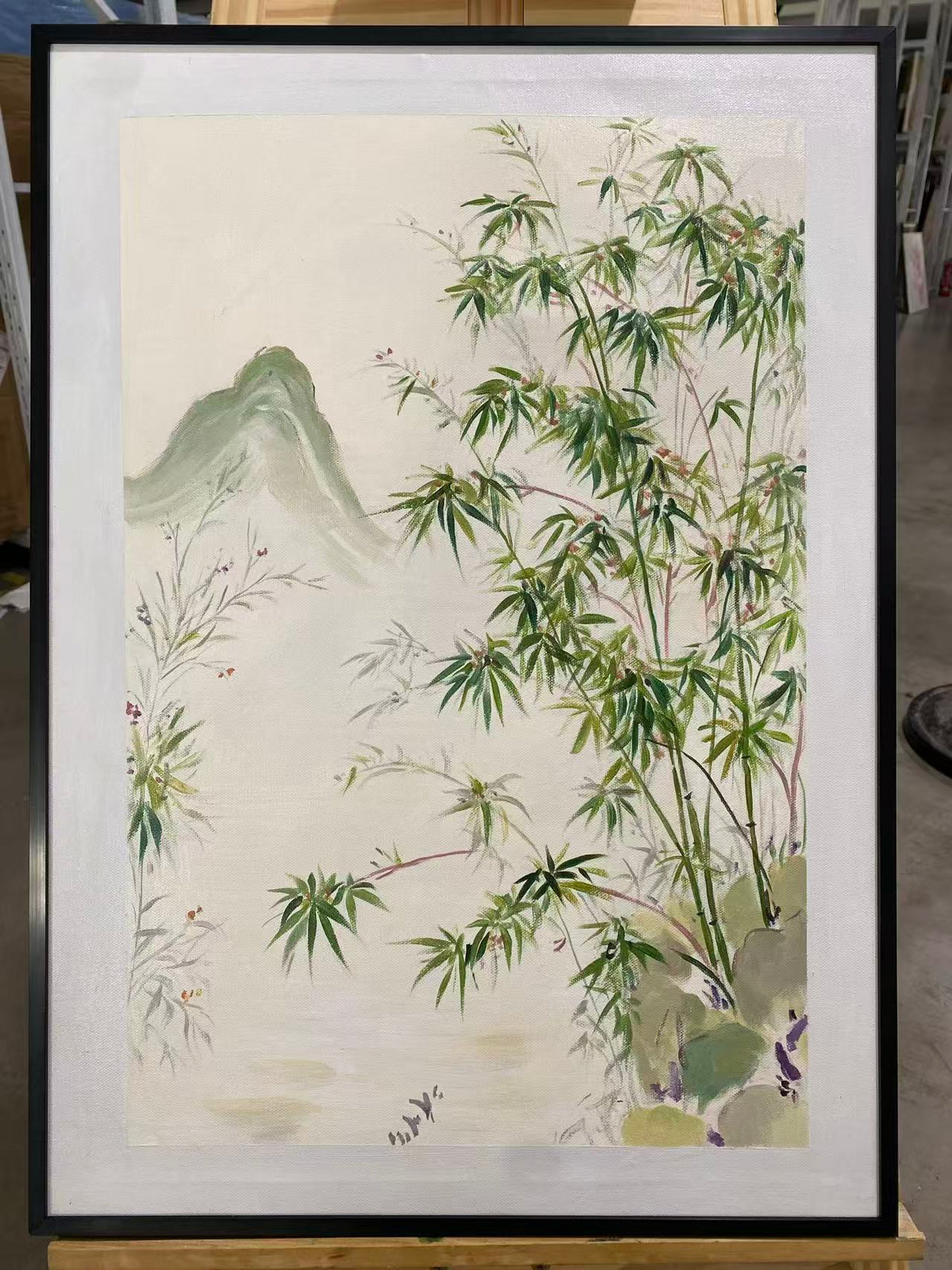 Bamboo and Distant Hills