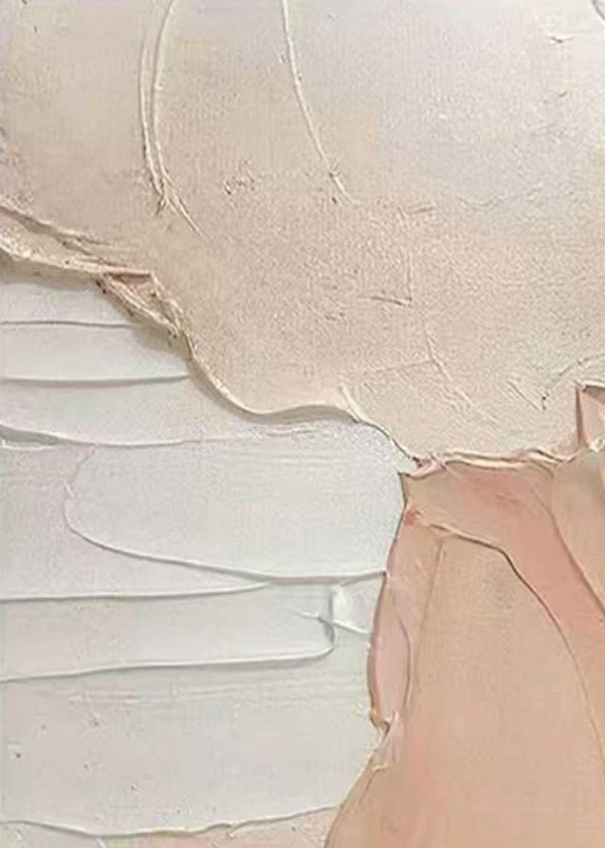 Smooth sculpted planes of blush and ivory paint