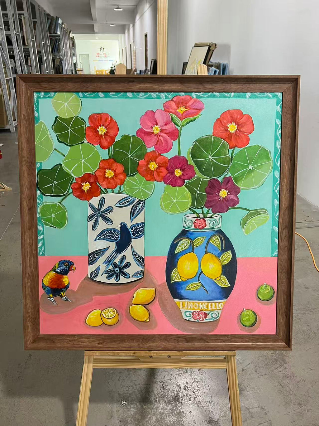 Nasturtiums and a Lorikeet
