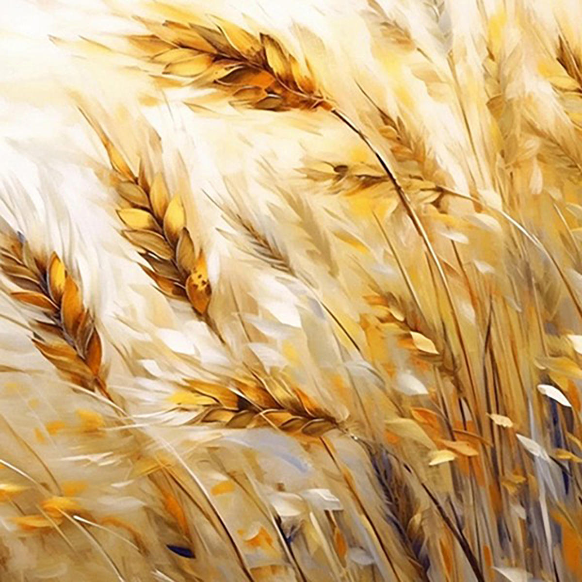 Close-up golden wheat ears sweeping in thick strokes