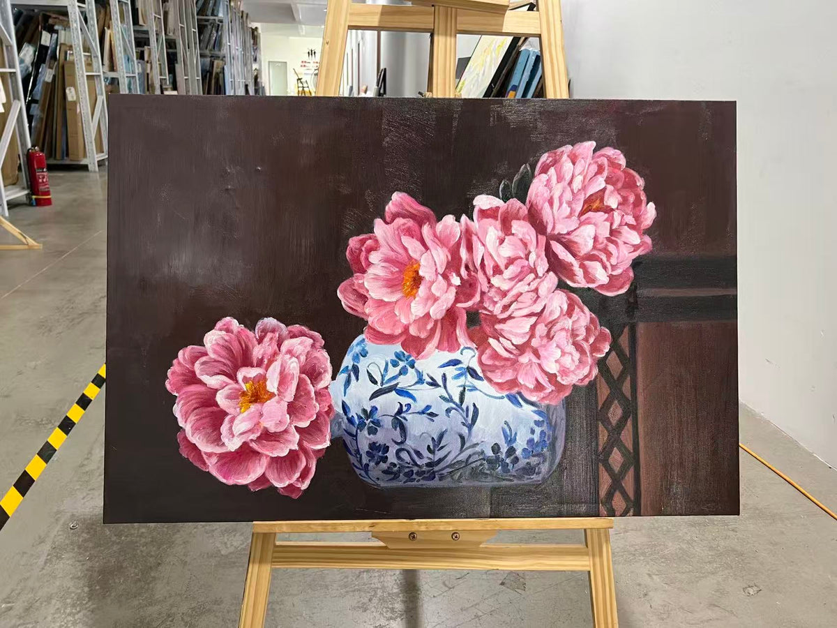 Peonies by a Blue-and-White Jar