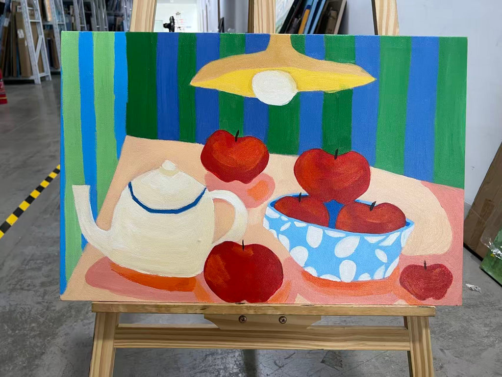 Teapot and Red Apples