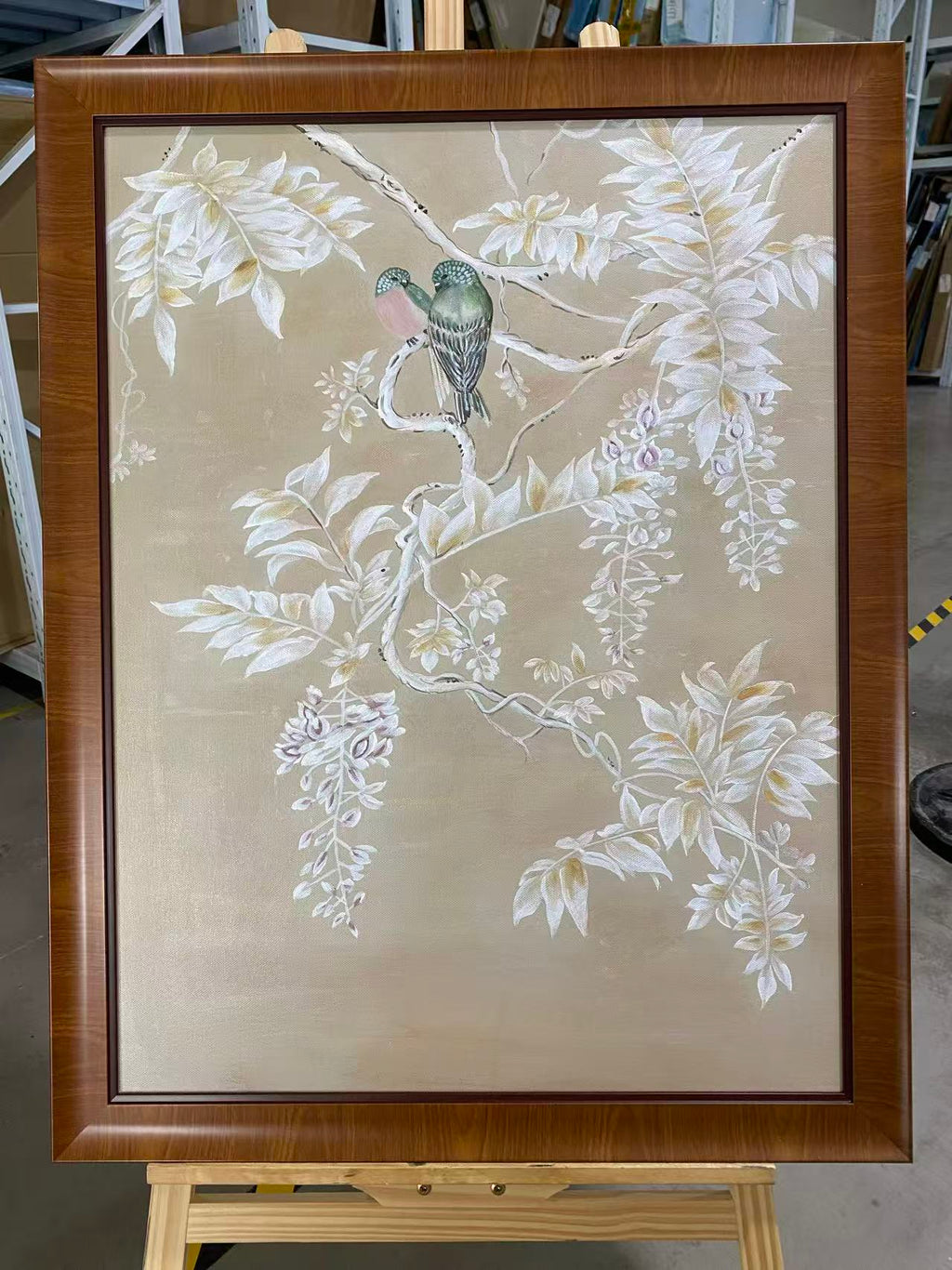 Bird in White Wisteria