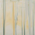 Soft vertical veils of ivory, yellow and sage like birch trunks in mist