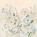 White daisies and blush poppies in soft palette-knife paint