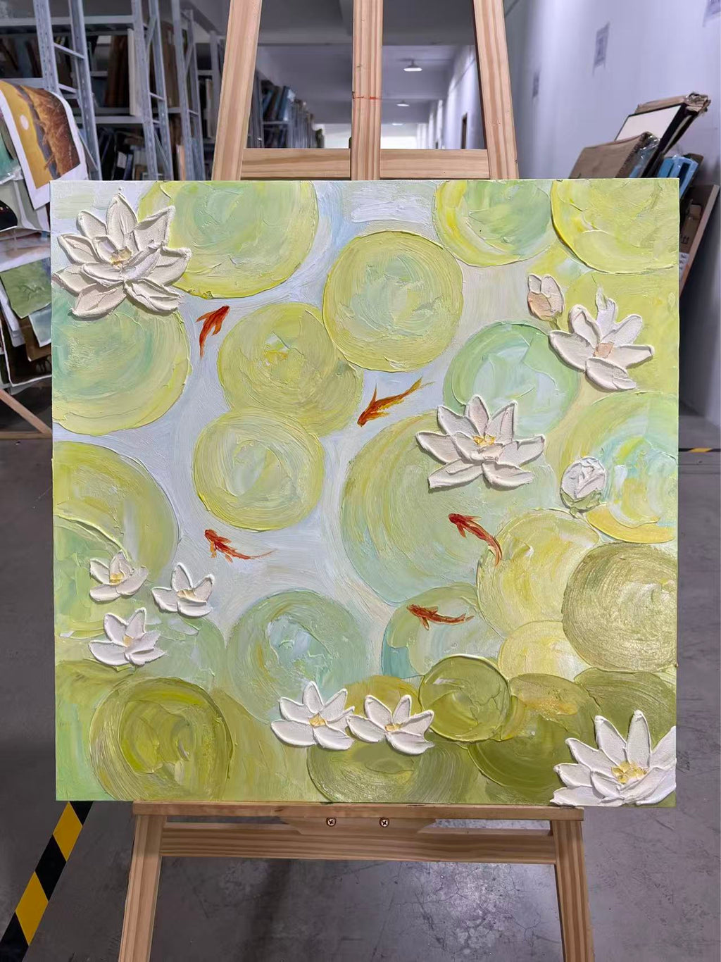 Lotus Pond with Koi