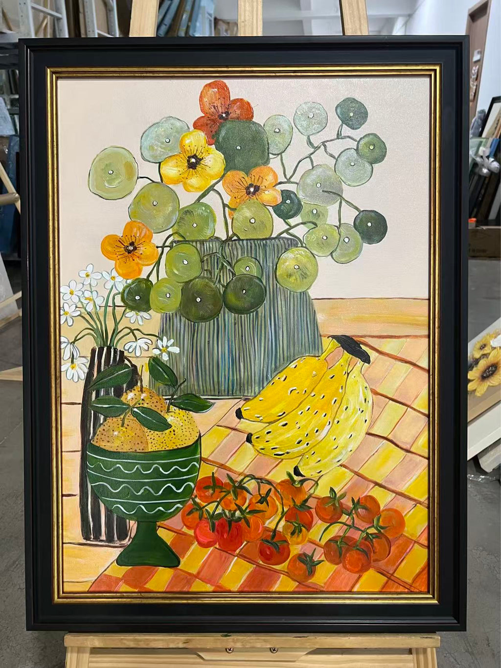 Table with Bananas and Flowers