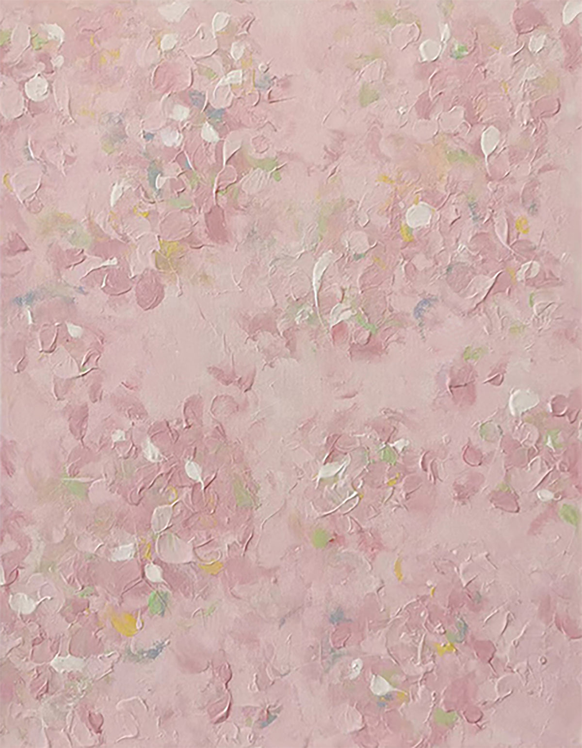 Pale pink petals drifting across a blush ground in soft dabs