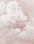 A soft billowing pink cloud in textured paint