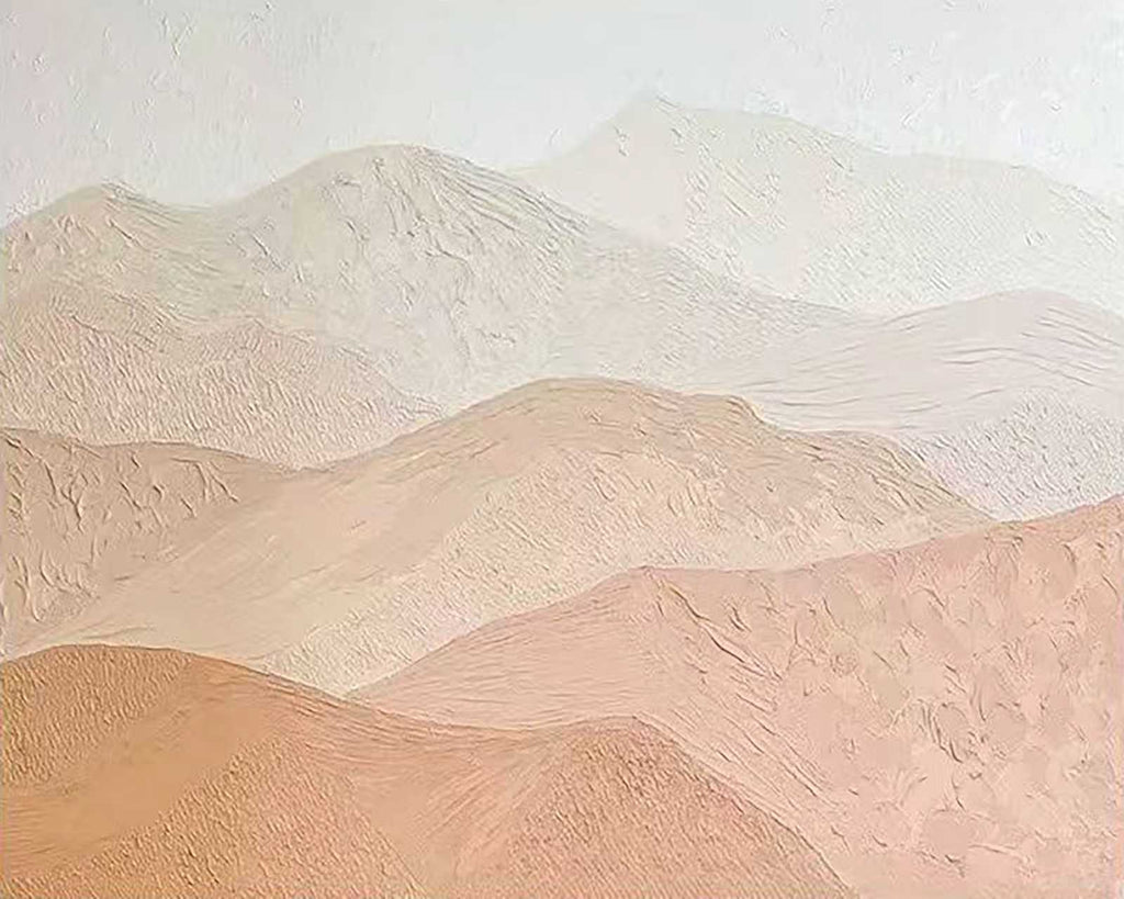 Soft rolling blush and cream hills in smooth sculpted texture
