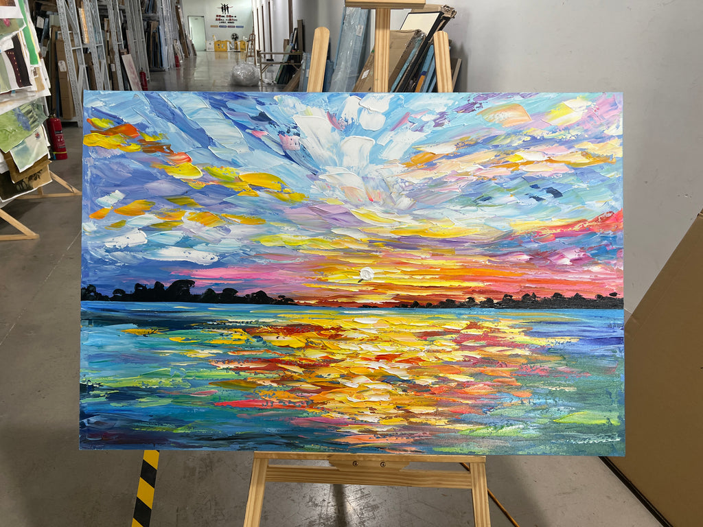 Sunset in Rainbow Strokes