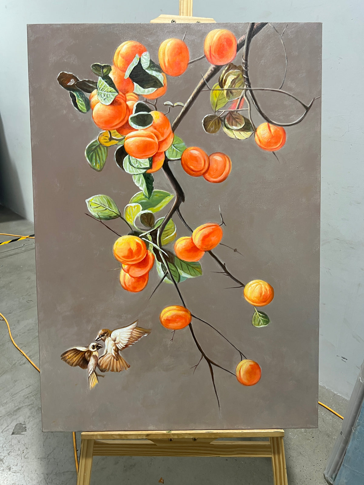 Persimmon Branch and Bird