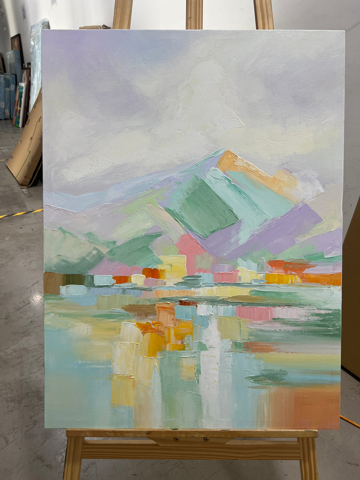 Pastel Lake Mountains