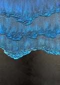 Layers of electric-blue sculpted ridges over black