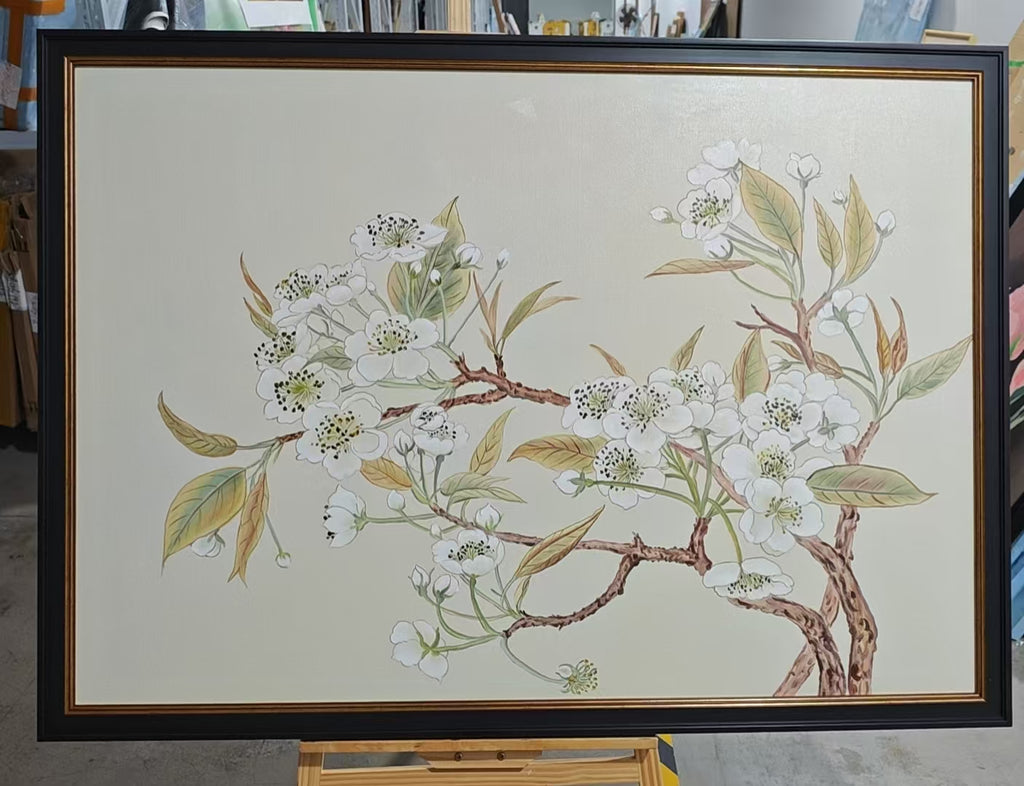 Pear Blossom on Parchment