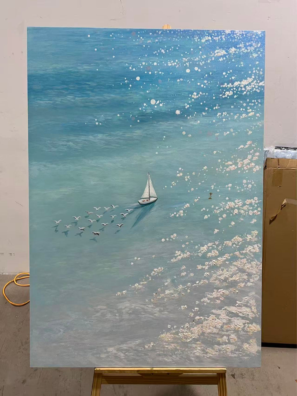 Sail and Gulls on the Shallows