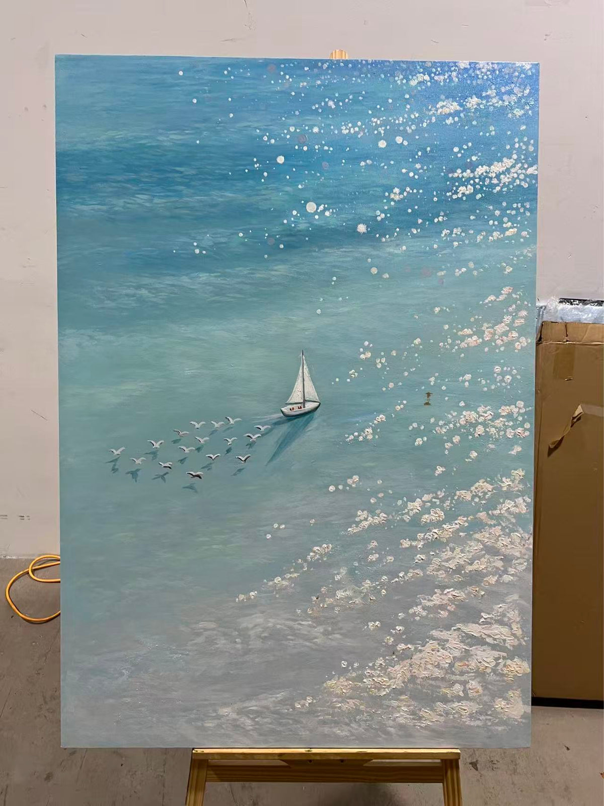Sail and Gulls on the Shallows