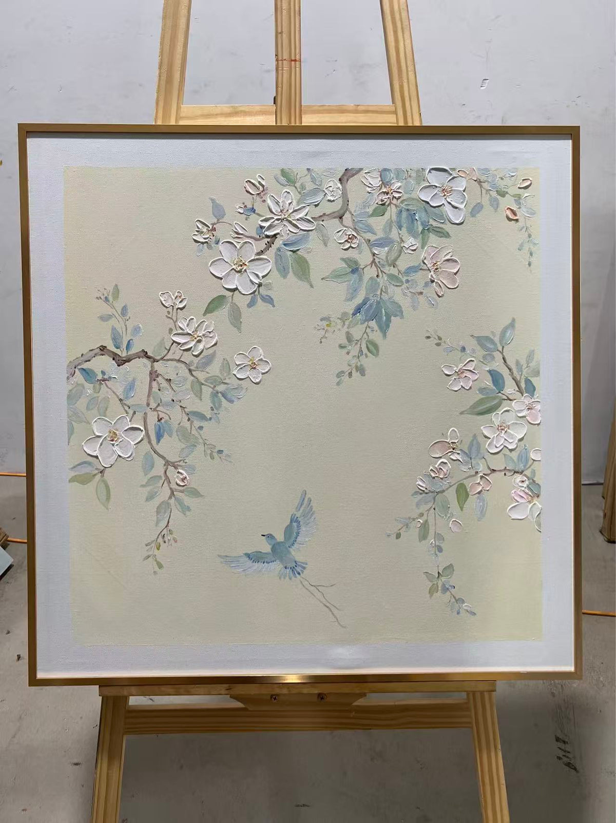 Bird under Pale Blossoms