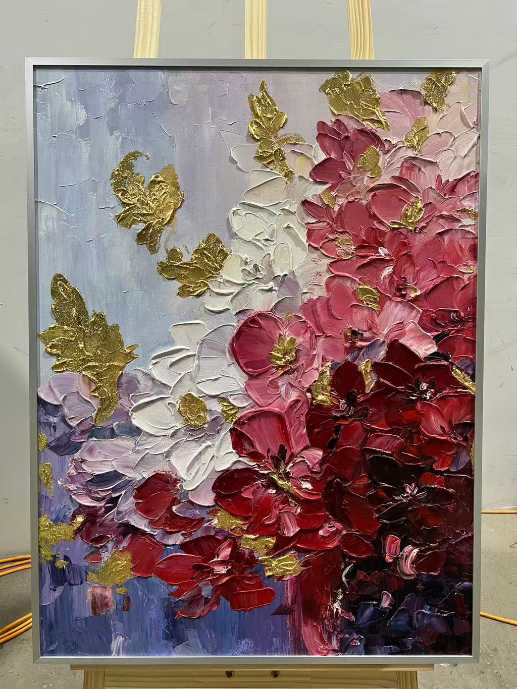 Crimson Bloom with Gold