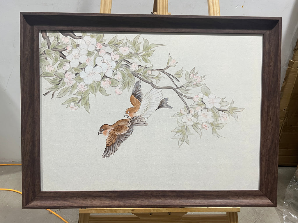 Sparrows and Apple Blossom