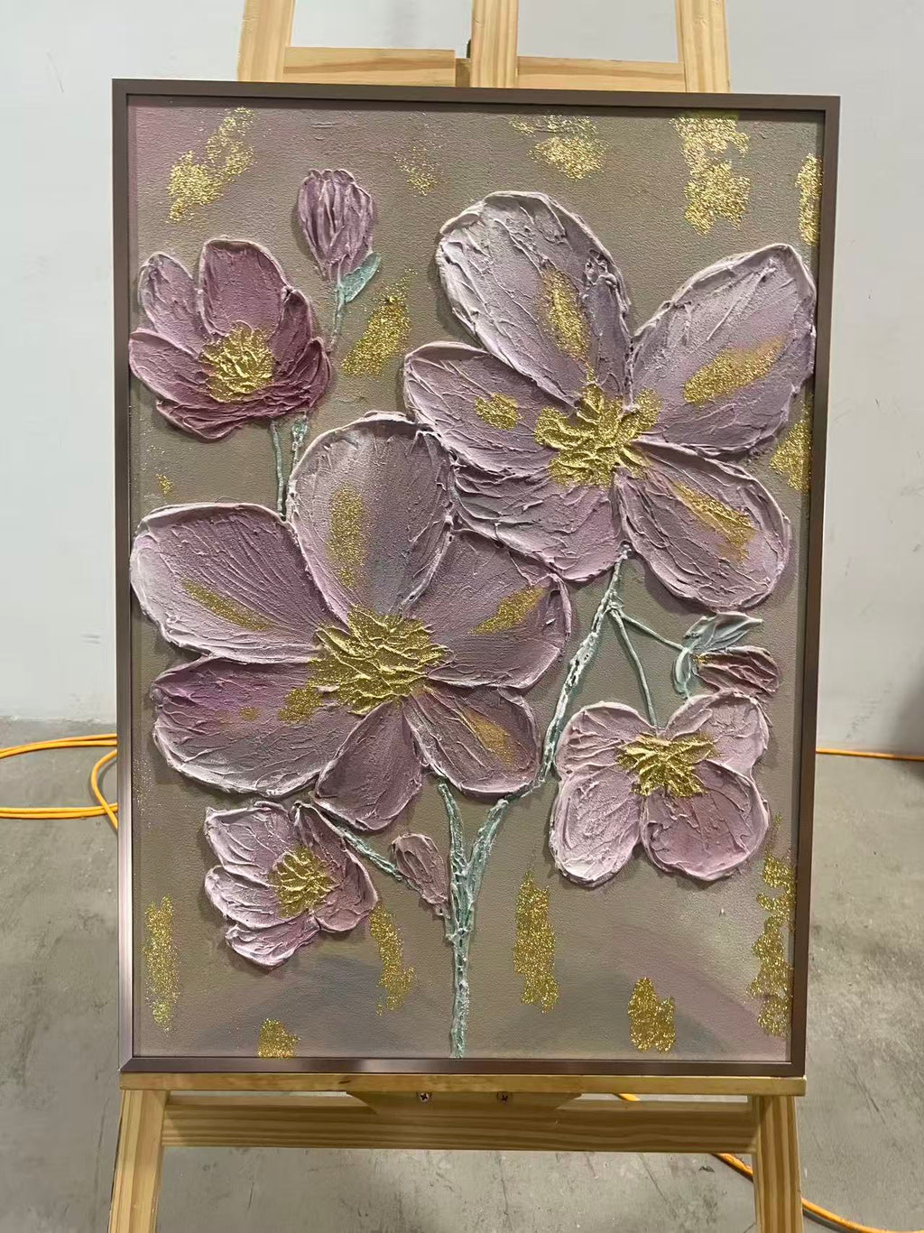 Mauve Blossoms with Gold