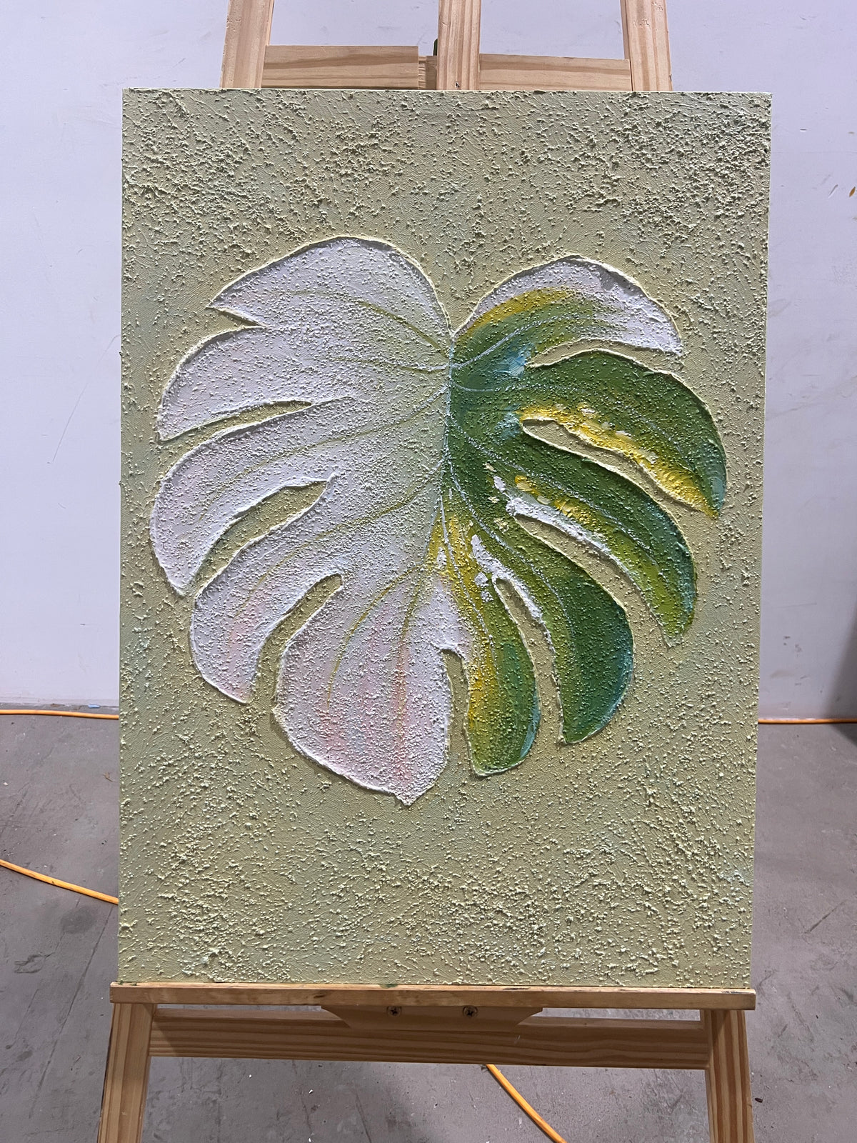 Pastel Monstera Leaf