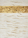 A gold leaf band over rippling ivory texture with fine gold lines