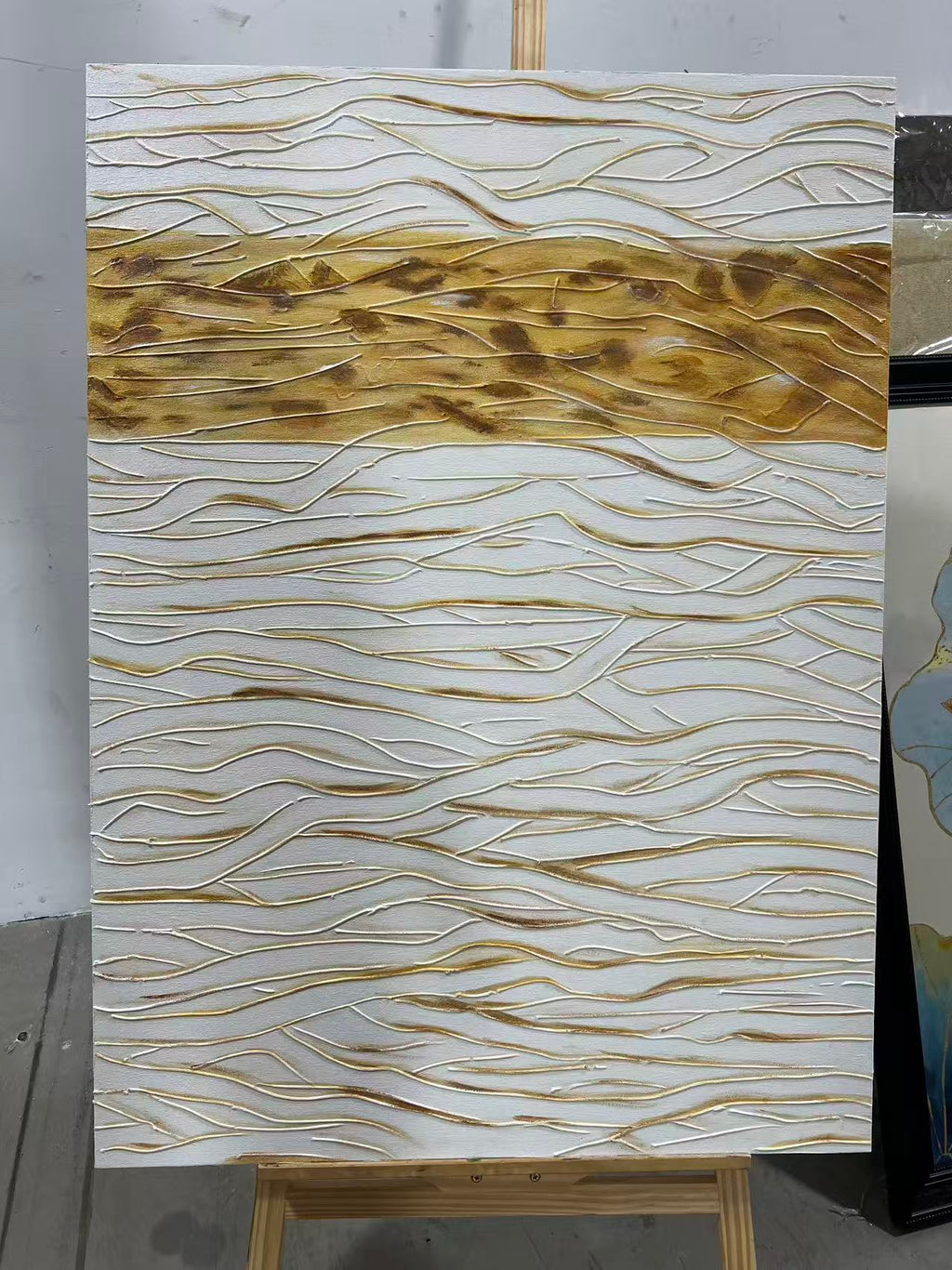 Gold Band over Ivory Waves