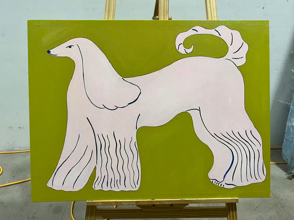 Pink Afghan Hound