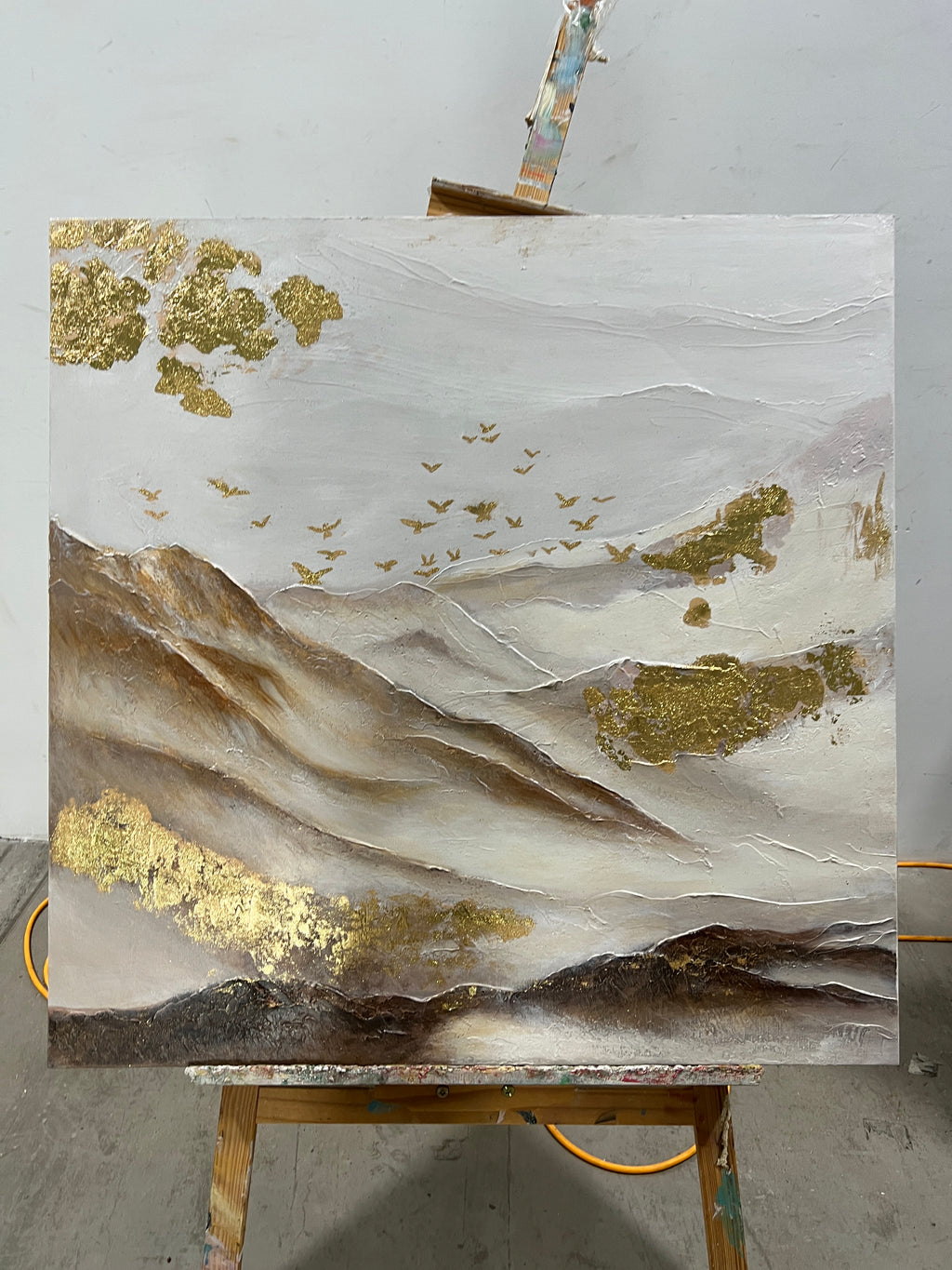 Grey Hills with Gold Leaf