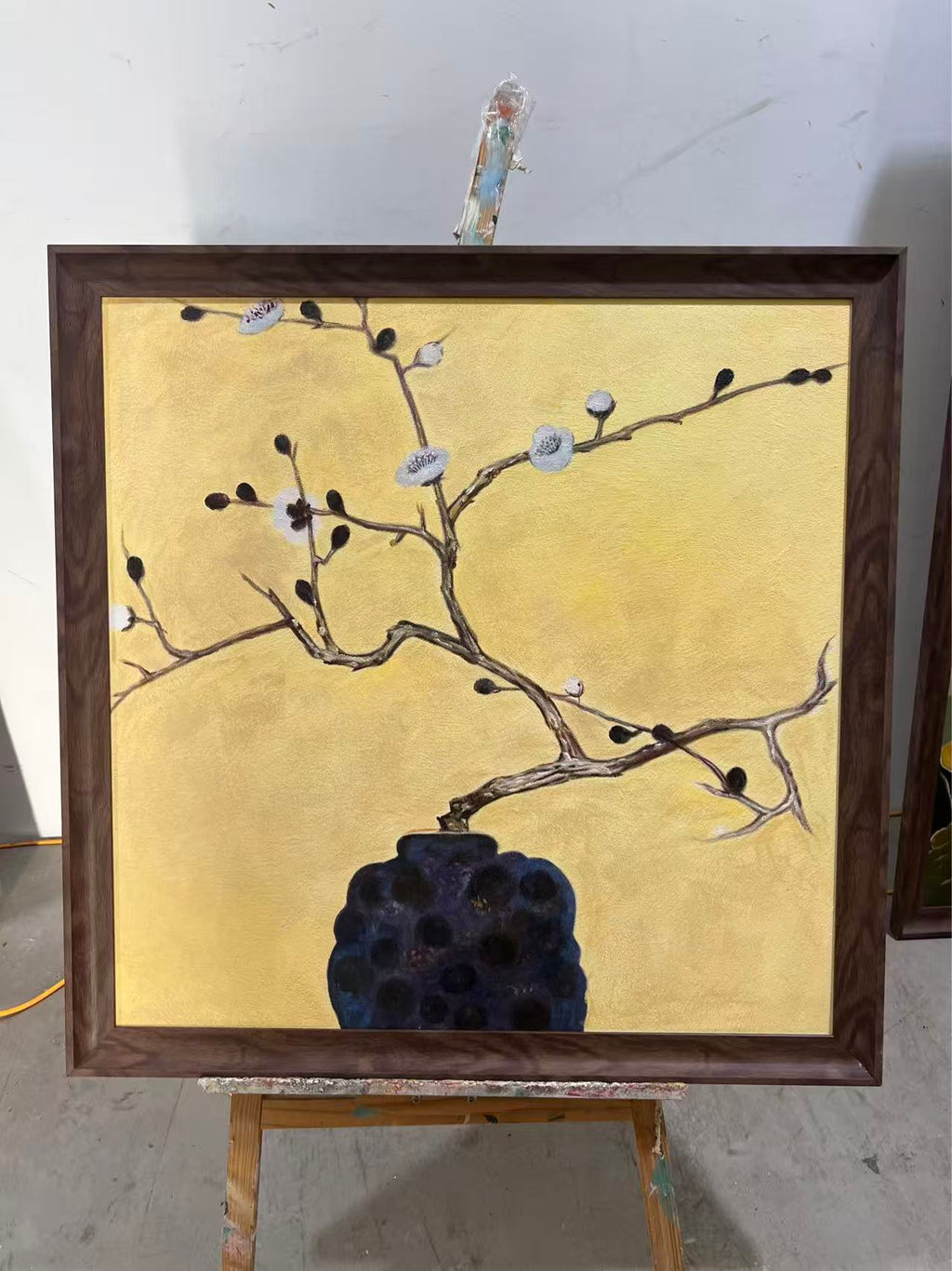 Plum Blossom over a Dark Pot