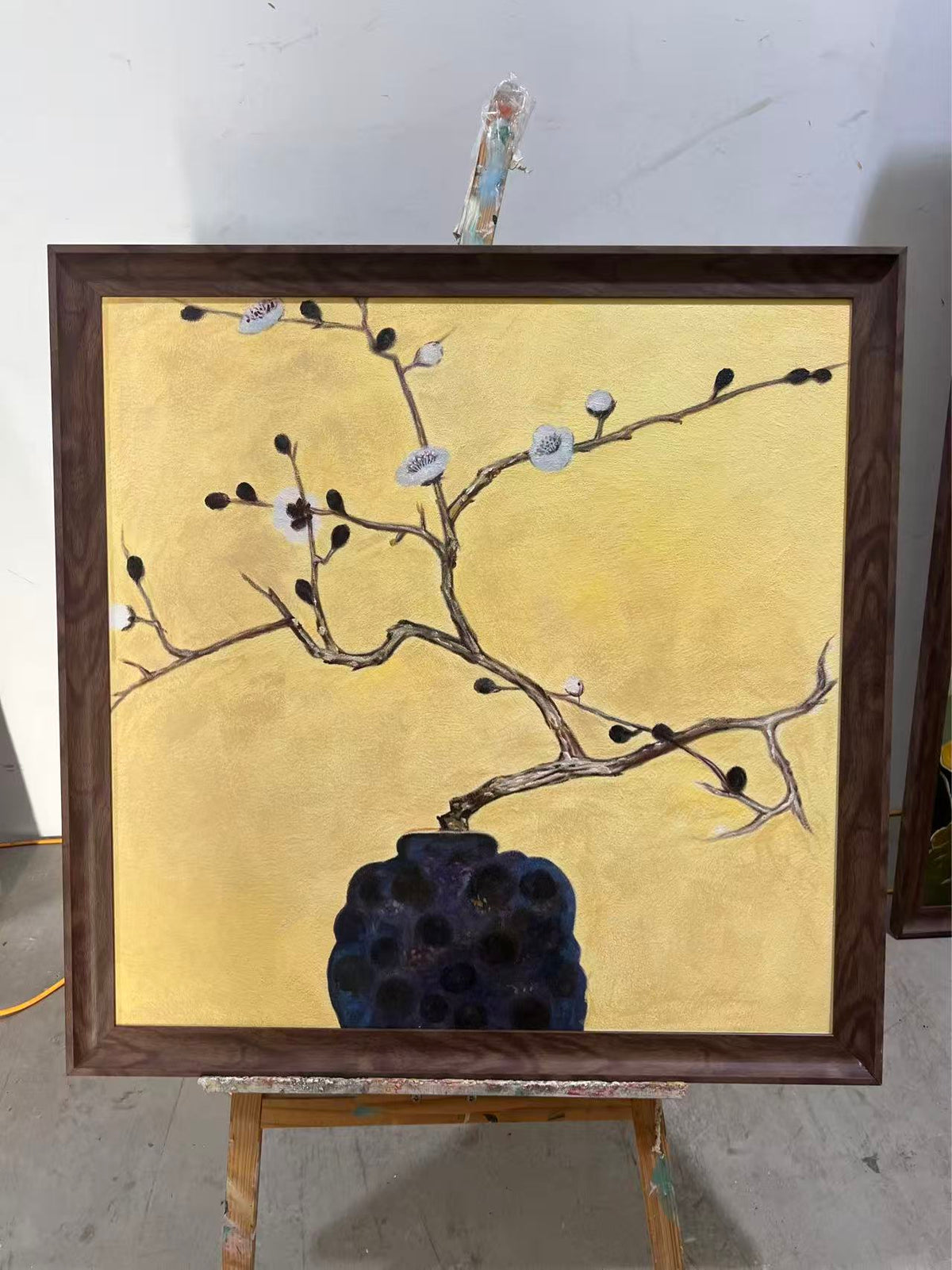Plum Blossom over a Dark Pot