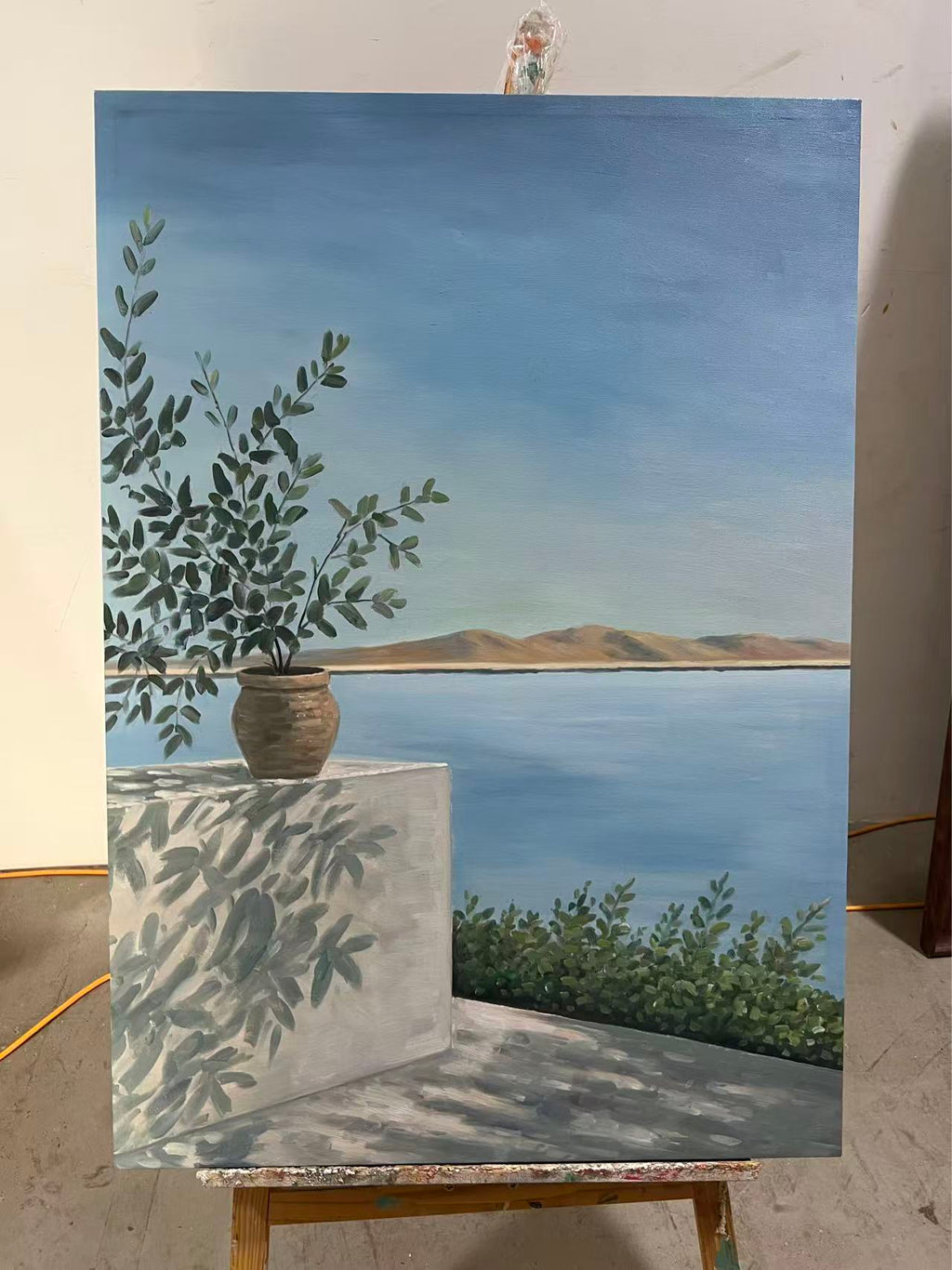 Olive Pot by the Sea