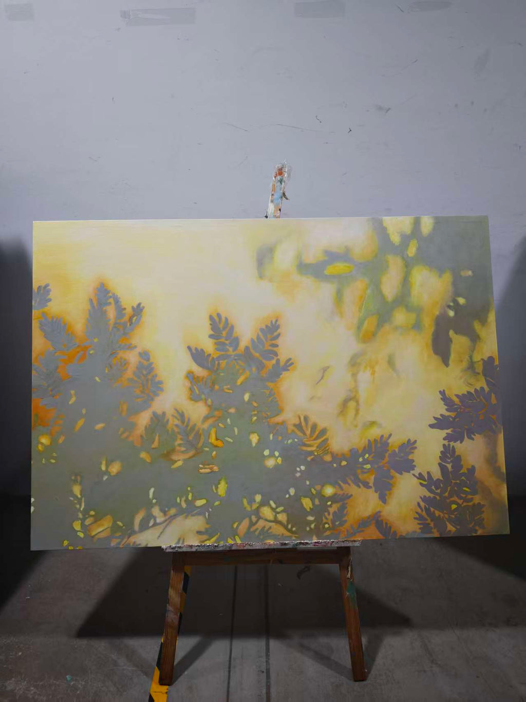 Leaf Shadows on Gold