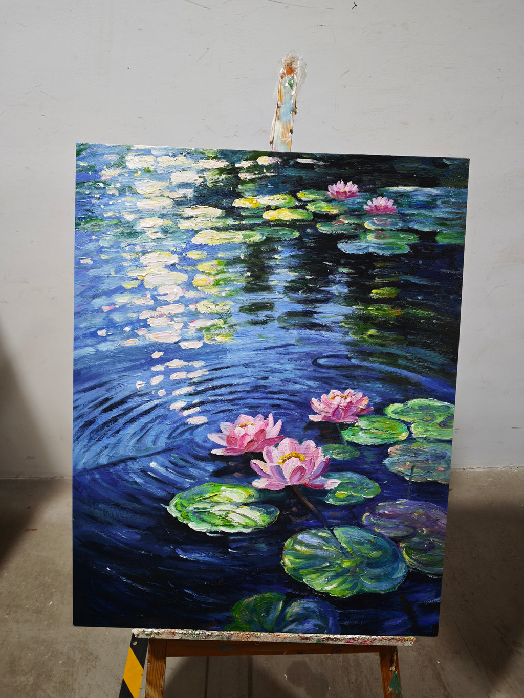 Pink Water Lilies at Dusk