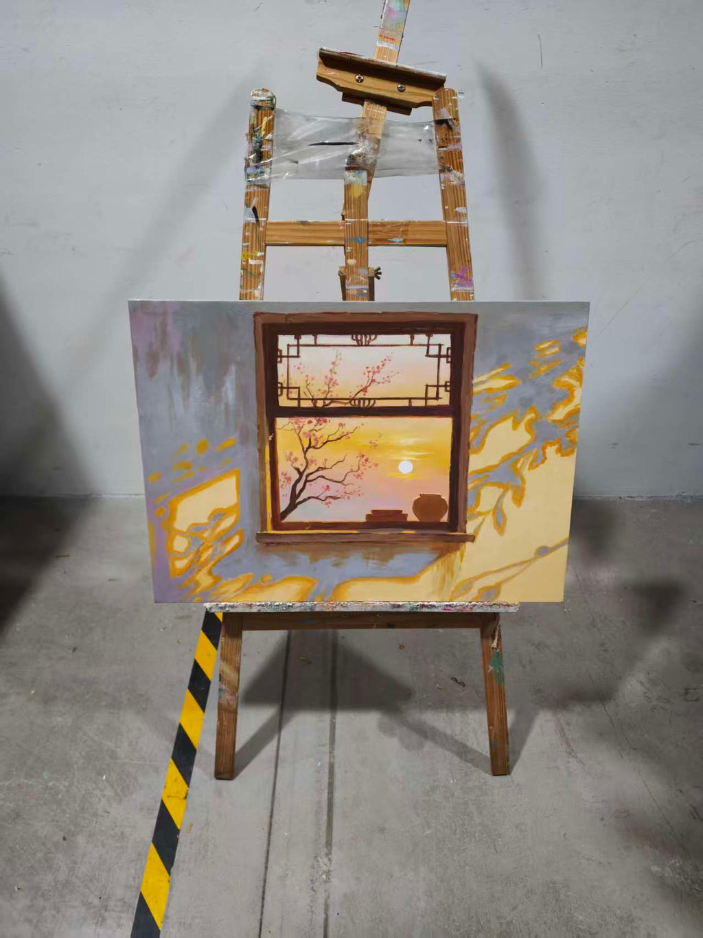Plum Blossom at Sunset Window