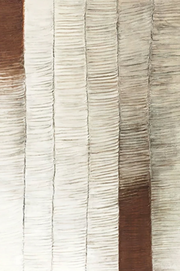 Vertical bands of ribbed ivory texture with a single umber column