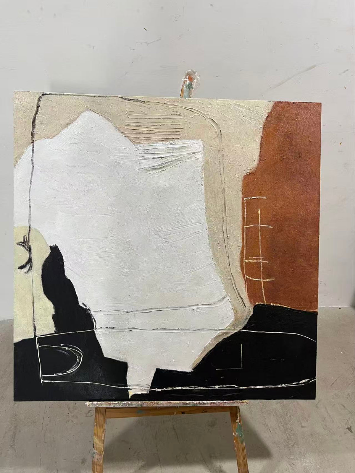 Torn Paper in Ivory and Umber
