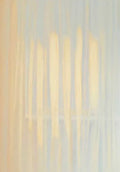 Soft vertical streaks of pale gold and powder blue, like light through sheer curtains