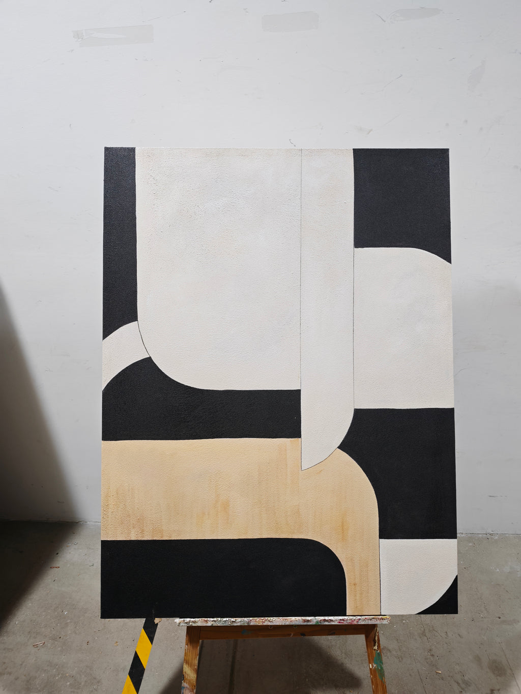 Interlocking Forms in Black and Gold