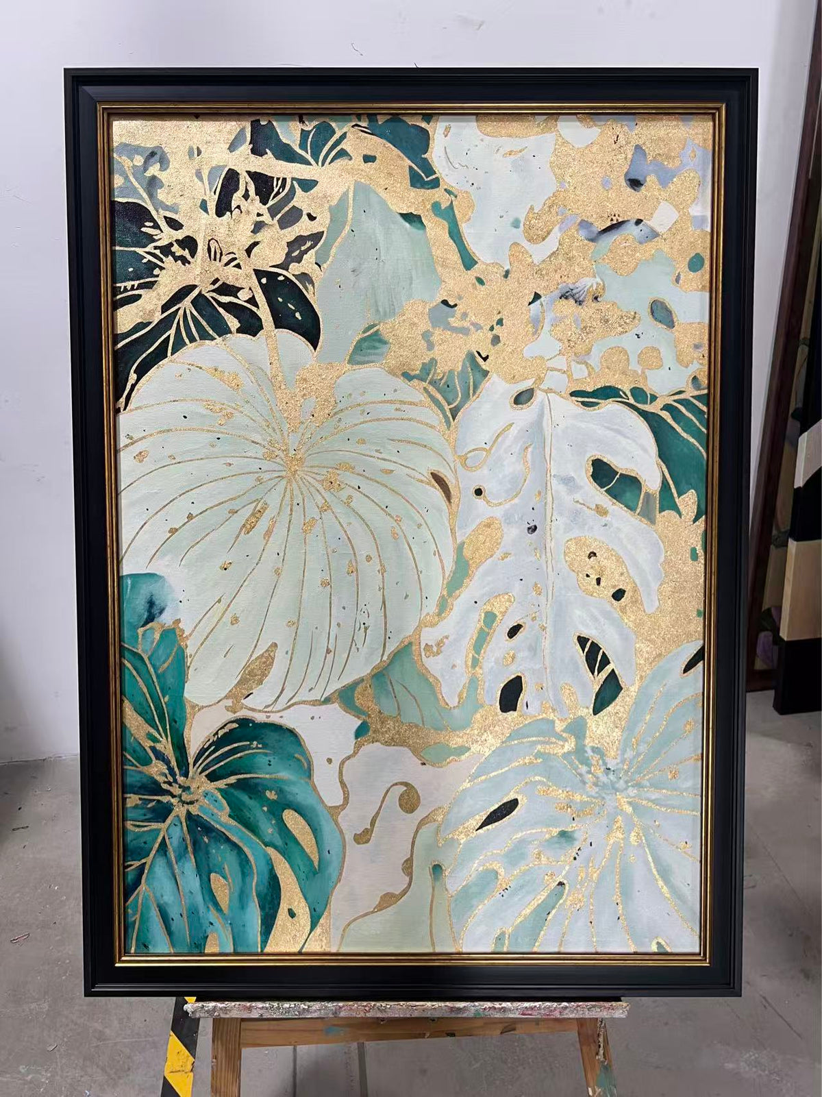 Monstera Mosaic in Gold