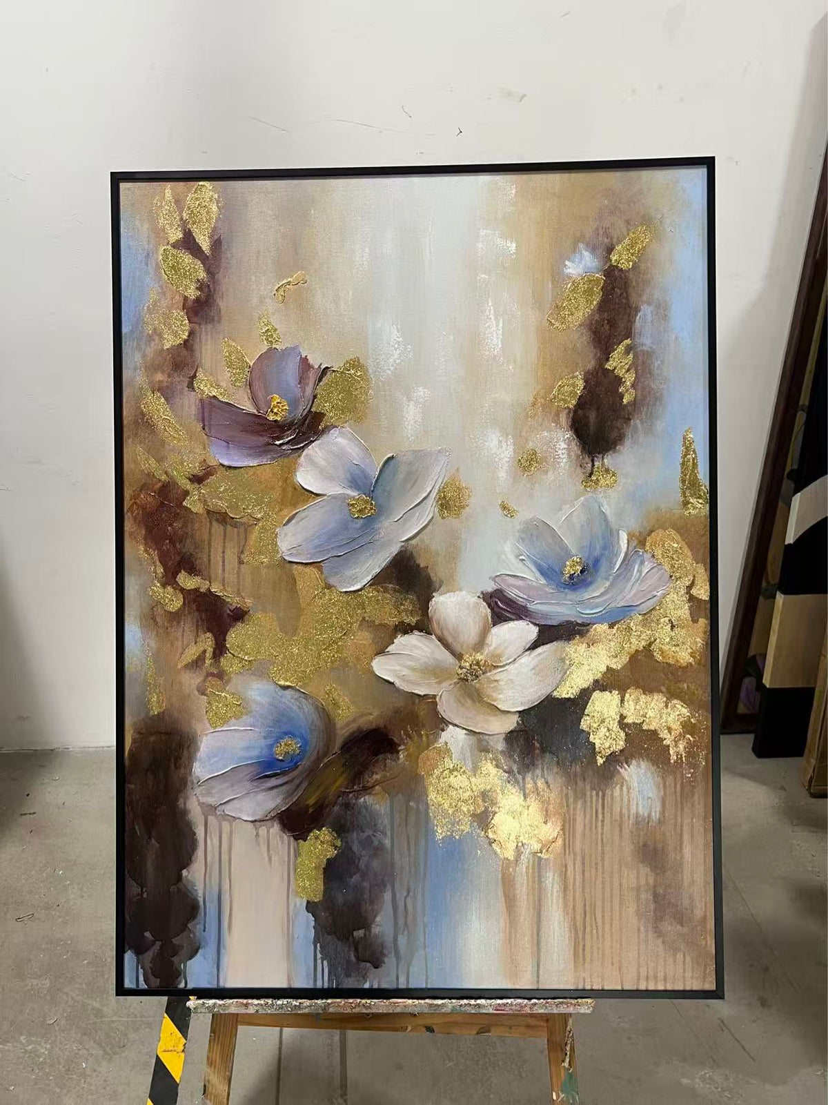 Violet Blossoms and Gold Leaf