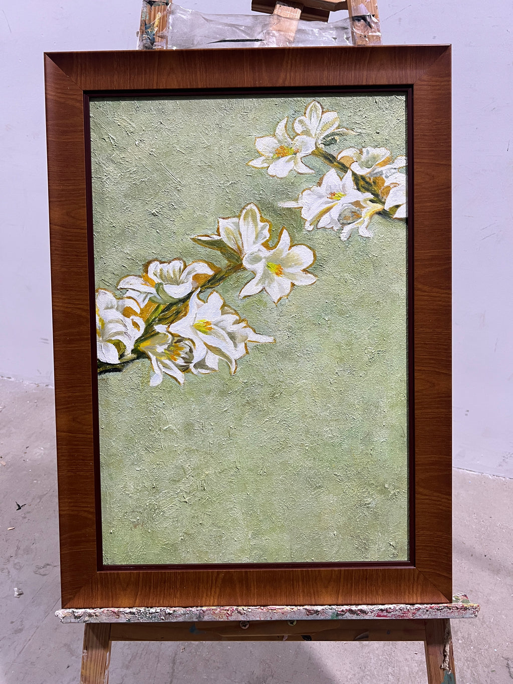 Easter Lilies on Sage